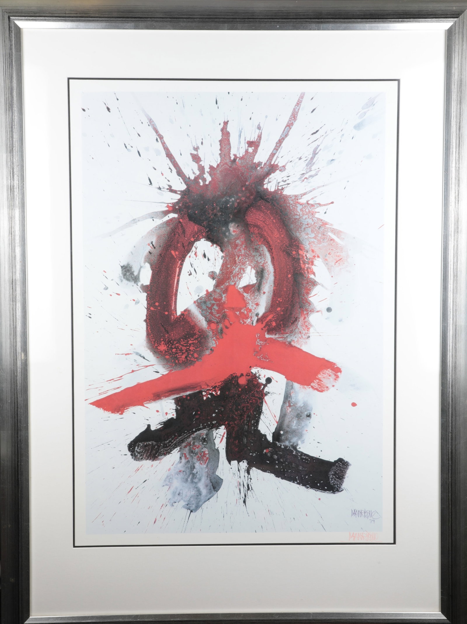 César Manrique: César Manrique 1919 Arrecife, Lanzarote, Spain - 1992 Tahíche, Lanzarote Volcanologia Activa, Art Print, inscribed and signed. Framed behind glass. 107 x 79 cm (w/frame). César