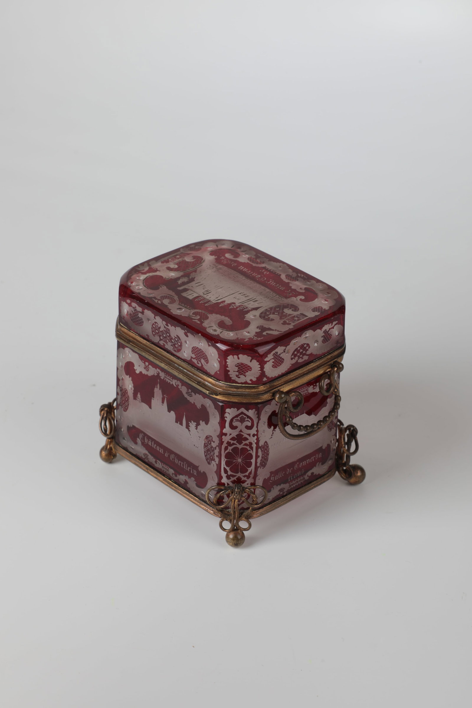 Lidded box with views of Baden-Baden - 2