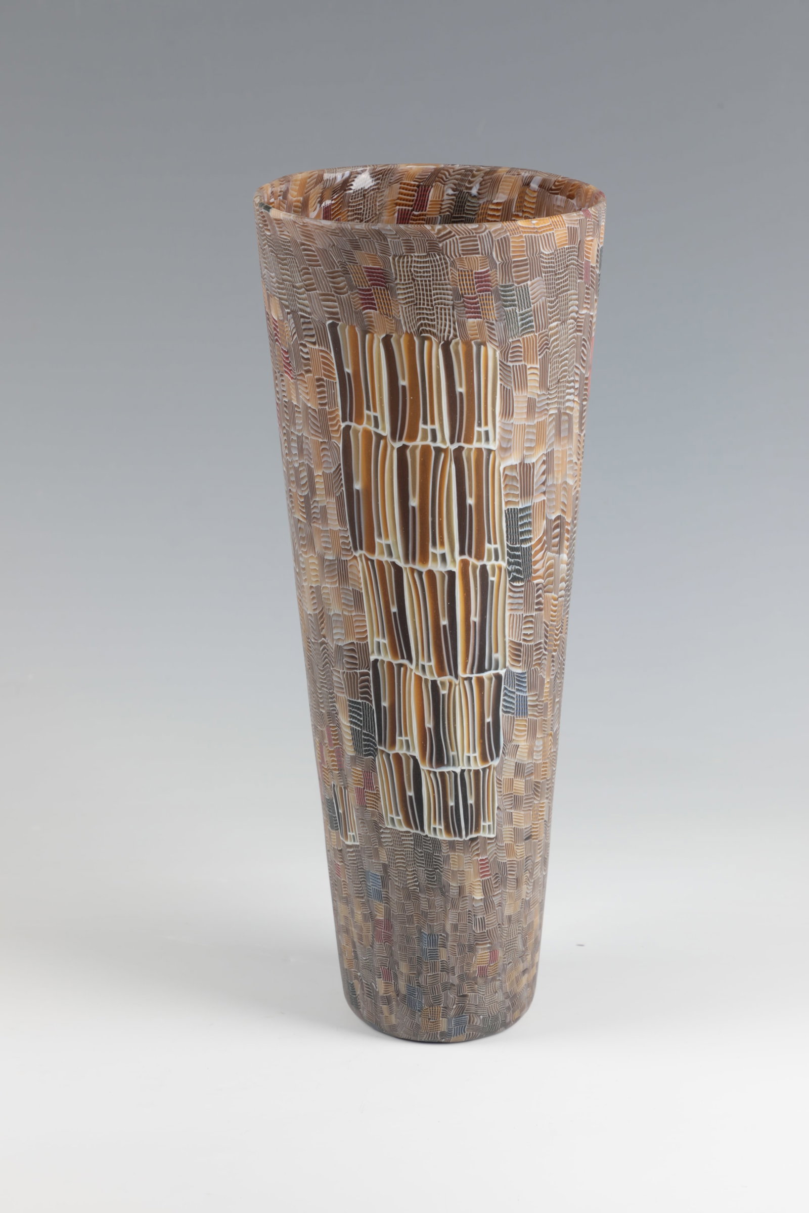Vase ''Cell Series No. 20'': Vase ''Cell Series No. 20'' Giles Bettison , 1999 Multicolor pre-made murrine fused together. Surface finely matted. Signature cane : GEB. Signed and dated in engraving in the bottom: Giles Bettison