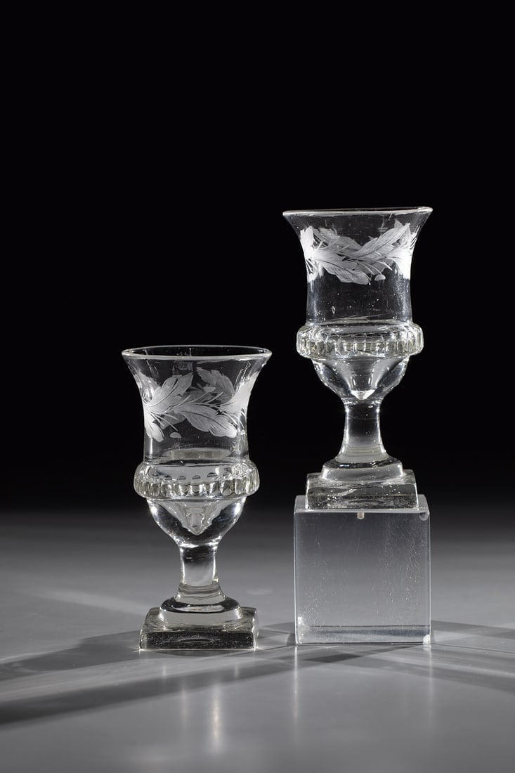 Pair of Small Empire Goblets and Carafe with Stopper - 2