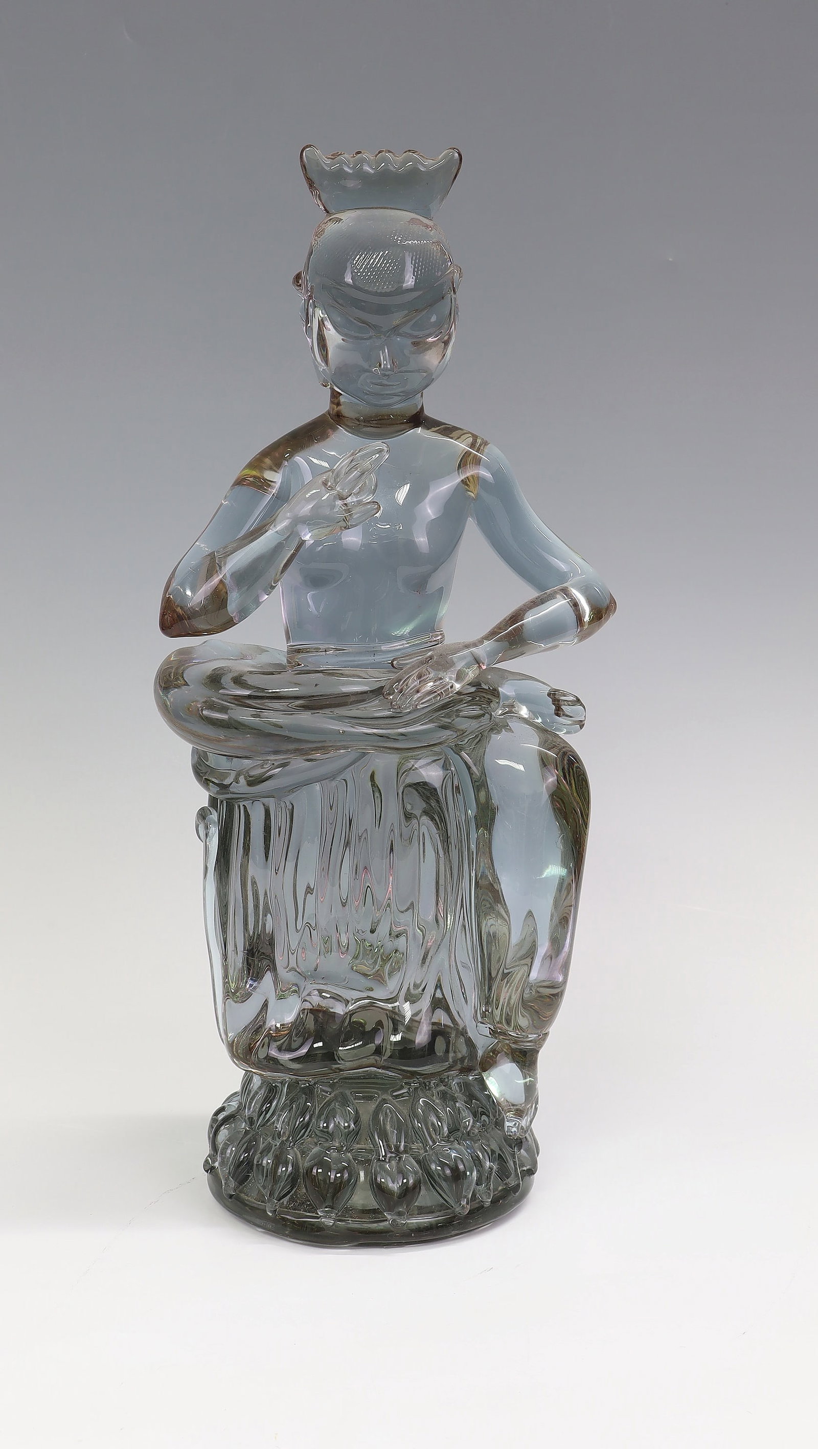 Figurine ''Asian'': Figure ''Asian'' Ermanno Nason (design), Gino Cenedese & Figlio, Murano, c. 1970 Colourless or faint violet neodymium glass (so-called alexandrite glass), freely formed under changing light sources wi