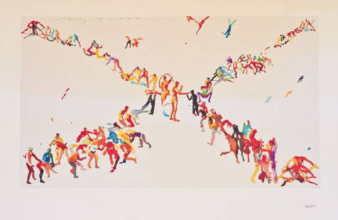 Norbert Bisky: Norbert Bisky 1970 Leipzig - lebt und arbeitet in Berlin o.T. 2007. Faksimiledruck nach einem Aquarell auf leichtem Karton (Trockenstempel ''Kunstwerkstatt Norbert Bisky''). Unten rechts blau nummerie