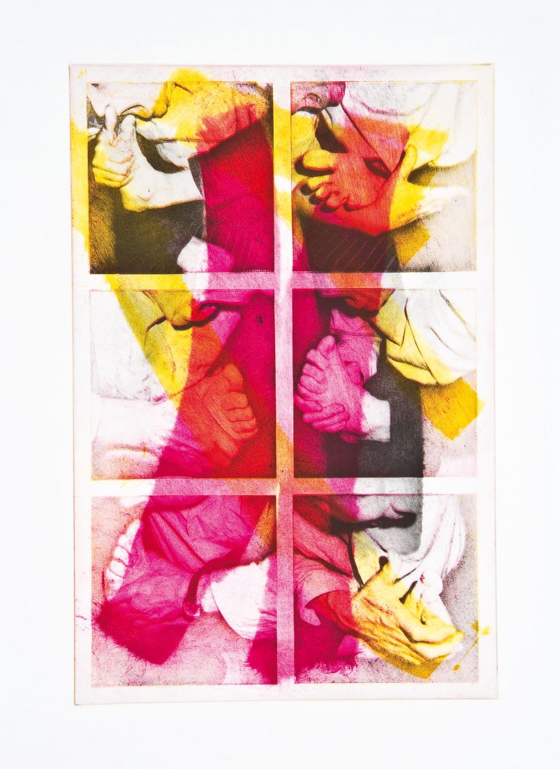 Georg Herold: Georg Herold 1947 Jena - lebt und arbeitet in Köln Handke & Fußke. 1989/90. Mappe mit drei Heliogravüren auf BFK Rives Bütten (Wasserzeichen). Jeweils unten rechts mit Bleistift signiert und datie