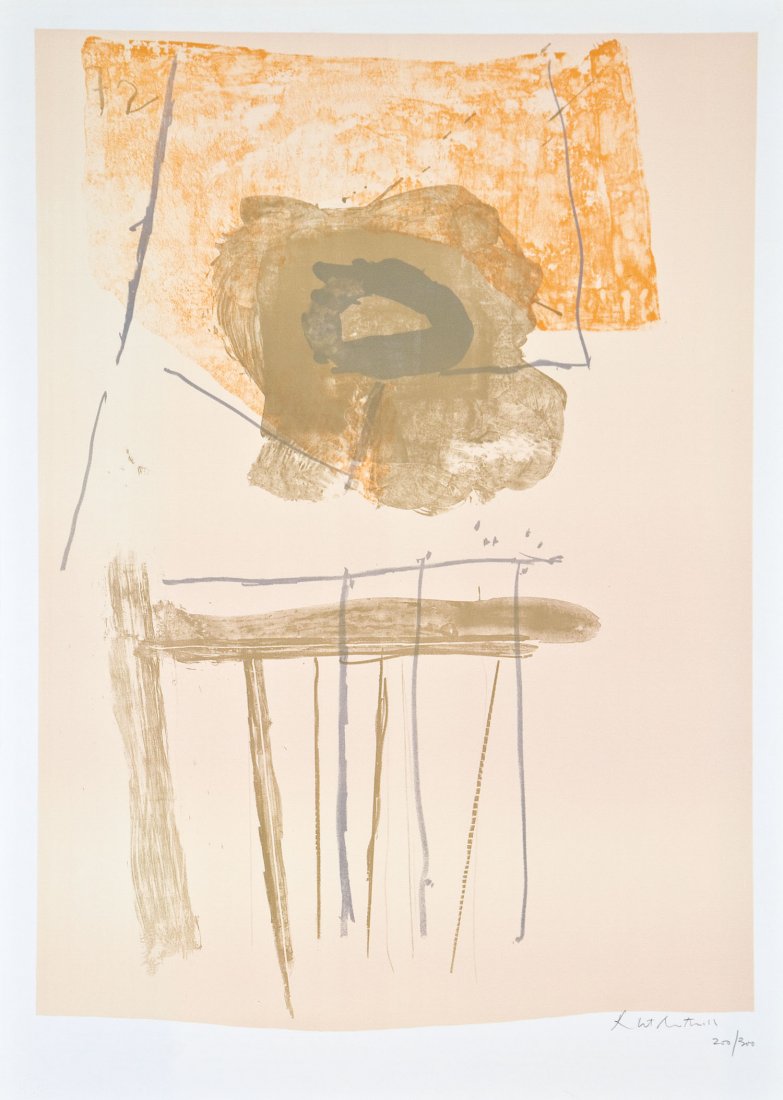 Robert Motherwell: Robert Motherwell 1915 Aberdeen/USA - 1991 Provincetown/USA Große Komposition (Chair). 1972. Farblithographie auf Rives (Trockenstempel ''Erker Presse St. Gallen''). Unten rechts mit Bleistift signie