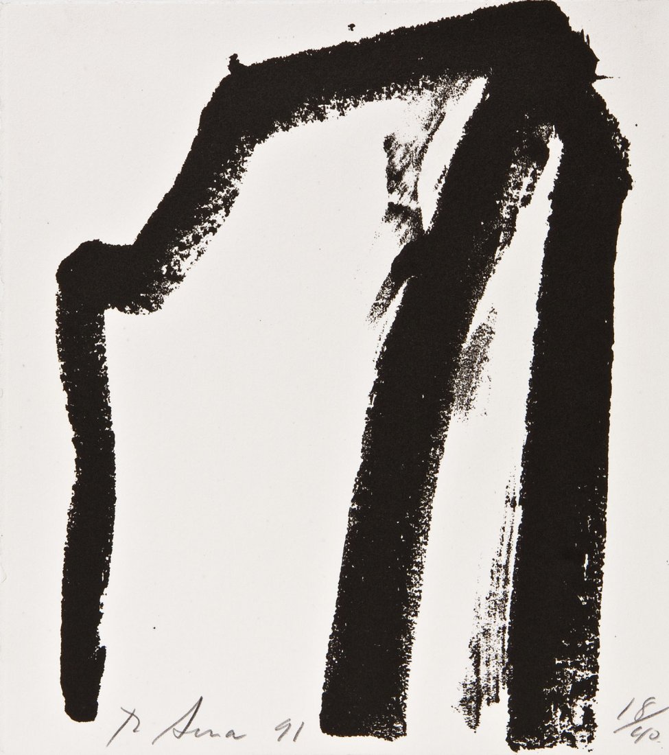 Richard Serra: Richard Serra 1939 San Francisco - lebt und arbeitet in New York Afangar. 1991. Lithographie auf festem Velin. Unten links mit Bleistift signiert und rechts nummeriert ''18/40''. Auf Karton montiert,
