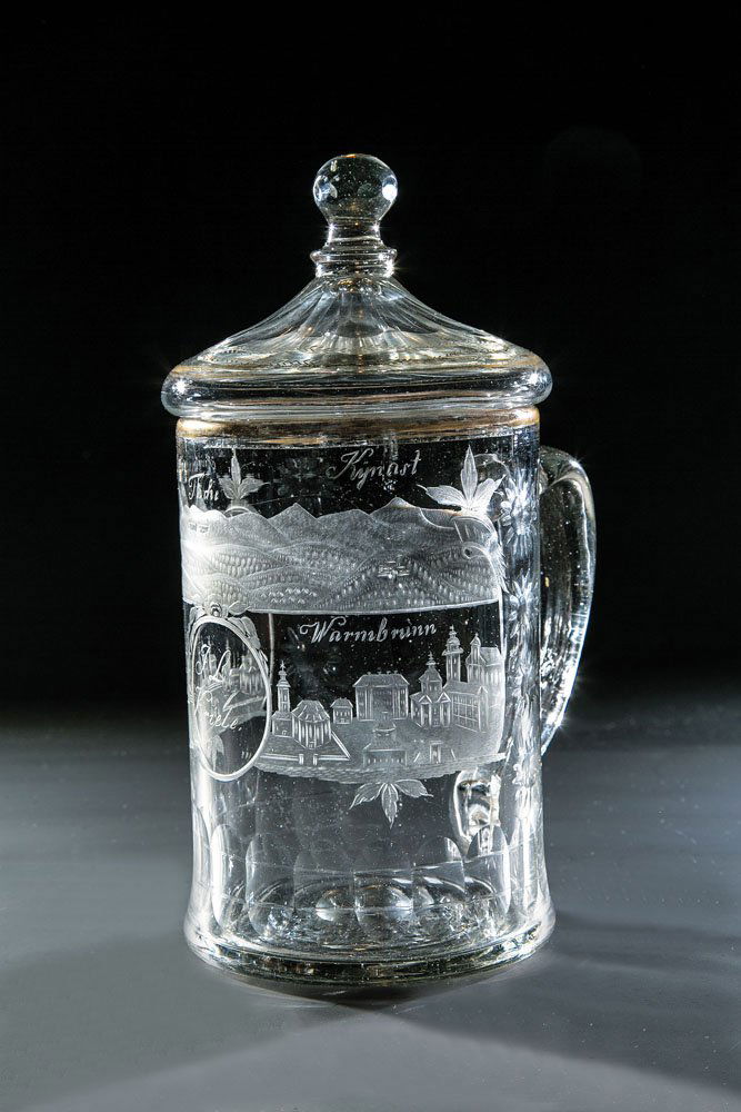 Deckelkrug mit Panoramaansicht des Riesengebirges (1 of 1)