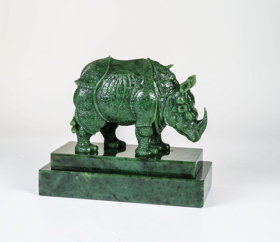 Seltene und außergewöhnliche Figur eines Nashorns (1 of 1)
