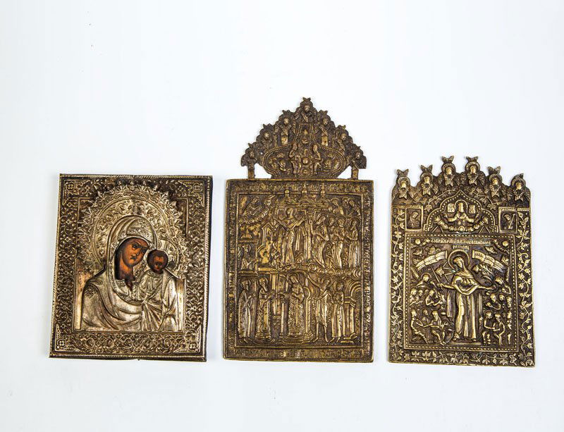 Gottesmutter von Kazan und zwei Bronzeikonen (1 of 1)