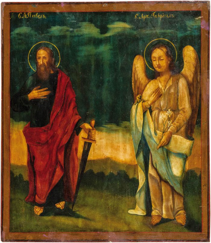 Große Ikone mit dem Apostel Paulus und Erzengel Gabriel (1 of 1)
