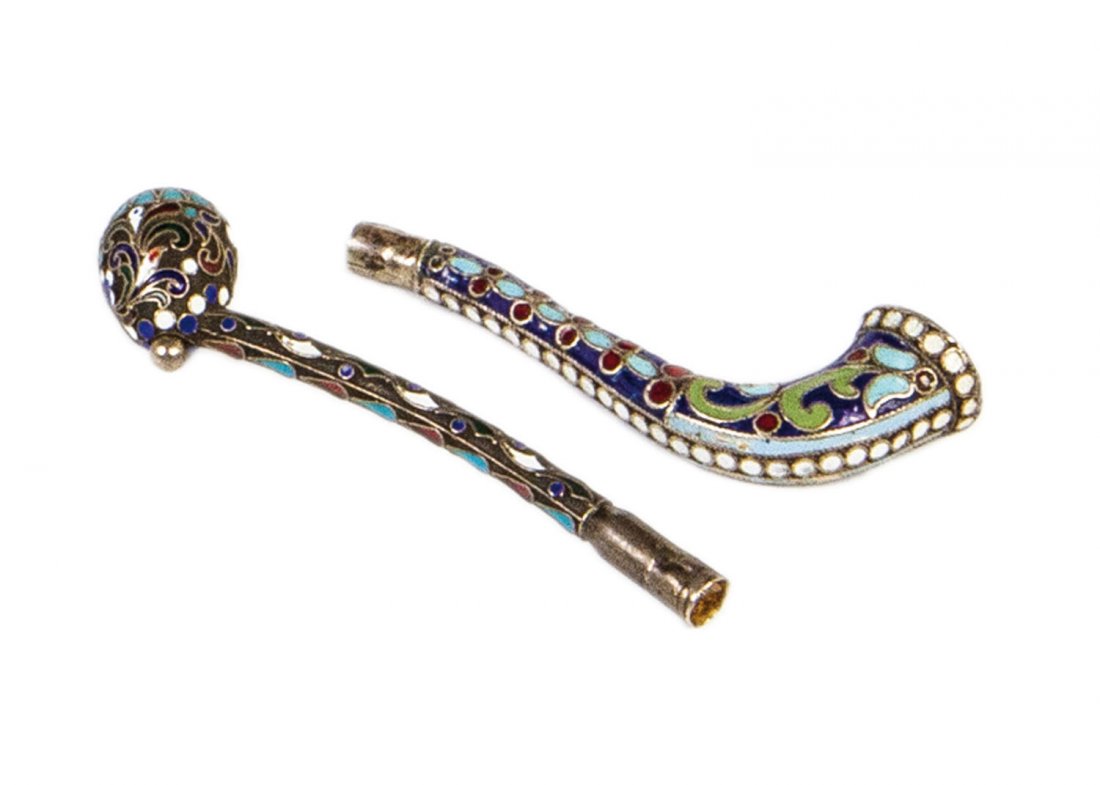 Zwei Cloisonné-Email Opiumpfeifen (1 of 1)