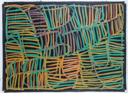 Minnie Pwerle: German: Minnie Pwerle 1915 Utopia - 2006 Alice Springs/Australien ''Awelye Atnwengerrp''. Acryl auf Leinwand. Rückseitig bezeichnet und datiert ''2001''. Ungerahmt und ohne Keilrahmen. 134 x 100 (Bil