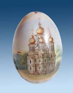 Glasei mit Ansicht - glass egg Bohemia 19th ct. (1 of 1)