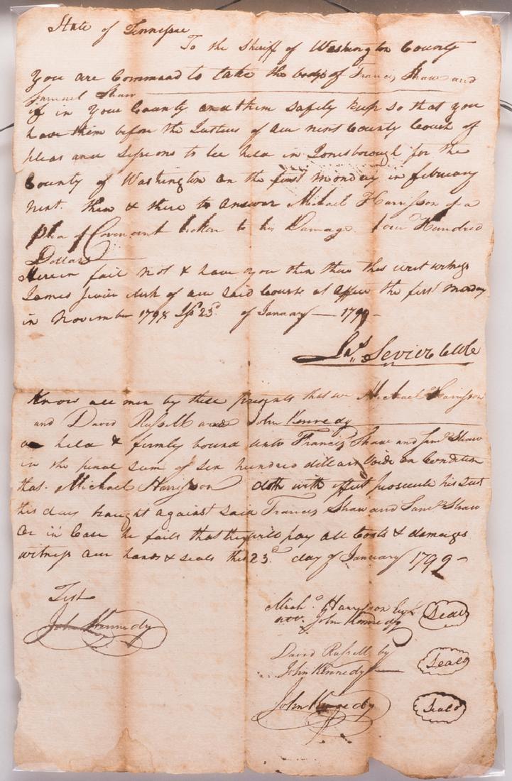 4 East TN Documents, inc. Jas. Sevier (1 of 17)