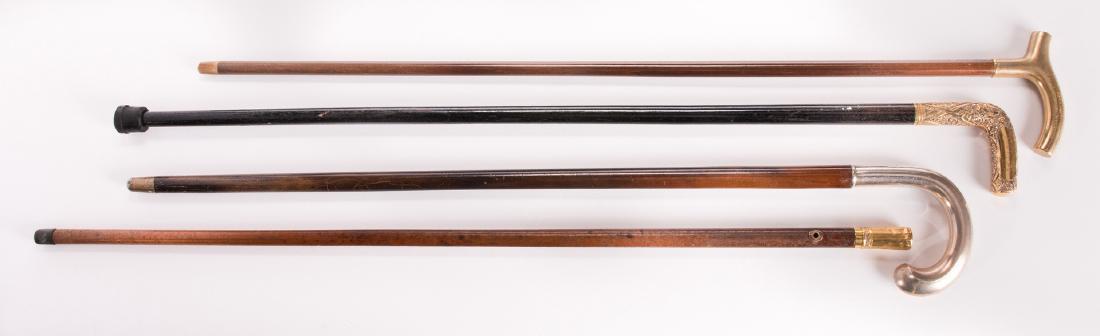 4 Silver & Gold Metal-handled Walking Sticks (1 of 10)