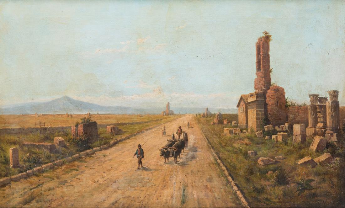 Signed Orientalist Landscape, Road to Damascus (1 of 13)
