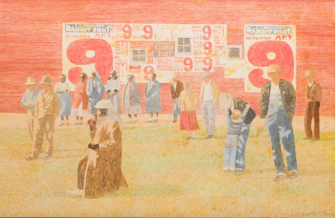 Carroll Cloar painting, The Waiting, with sketch and (1 of 14)