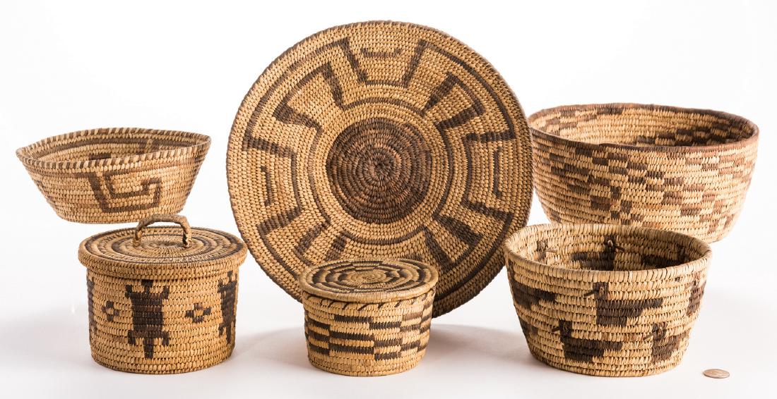 6 Native American Papago Baskets (1 of 14)