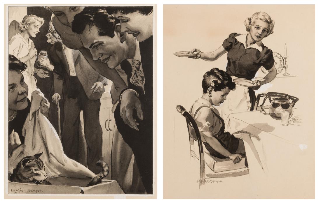 2 Leslie Benson illustration paintings (1 of 9)