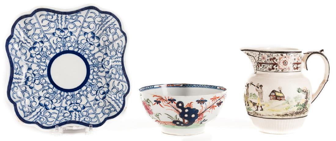 Creamware Hunt Jug, Dr. Wall Dish and Pearlware Bowl (1 of 15)