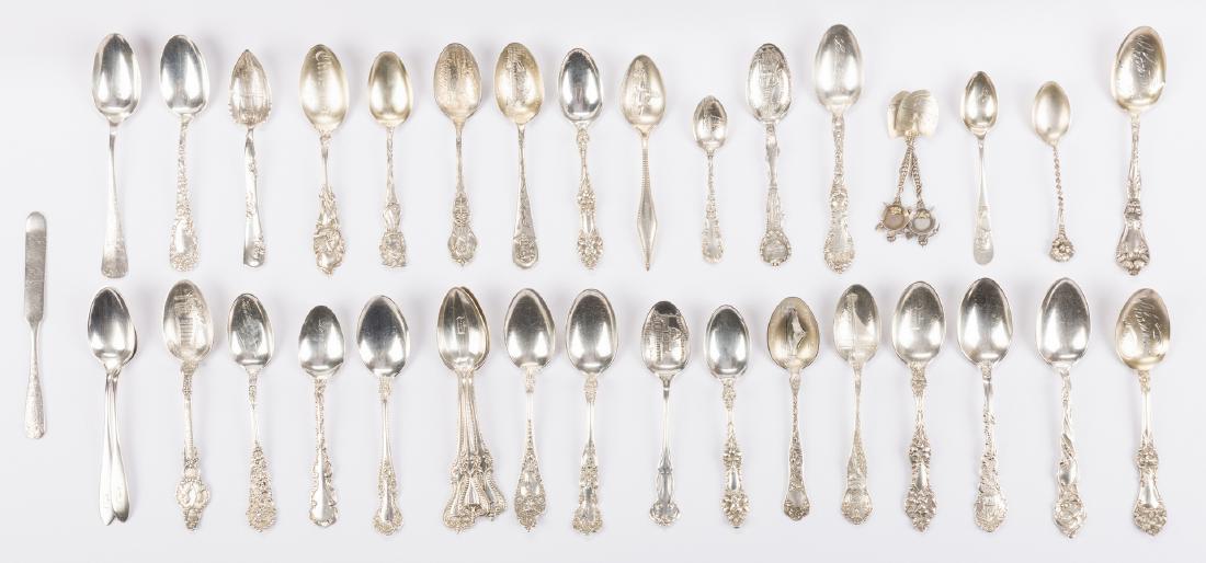 Vintage Sterling Souvenir Spoons plus more, 37 pcs (1 of 6)