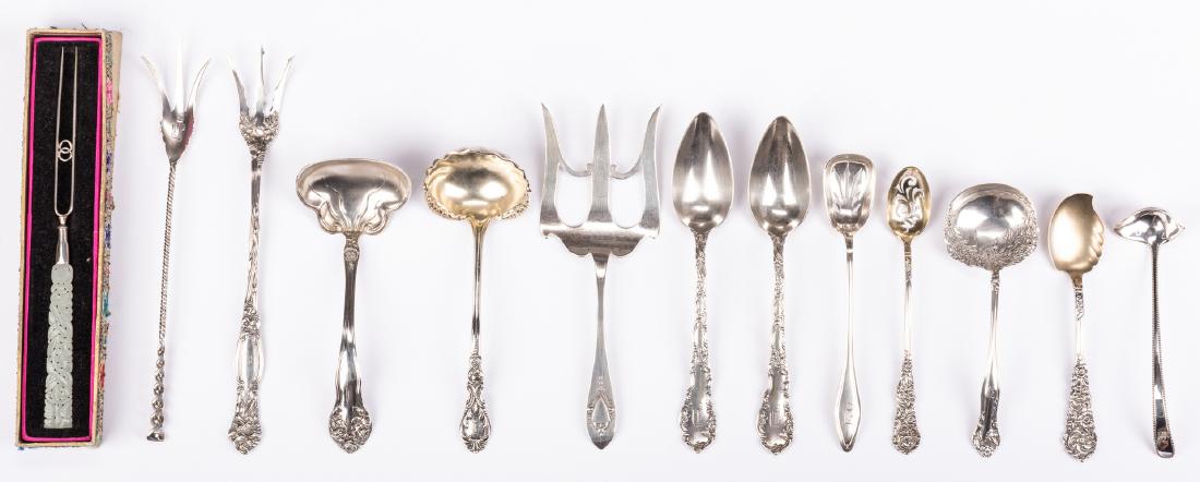 13 pcs Sterling Flatware inc. White Jade (1 of 10)