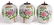 3 Chinese Porcelain Ginger Jars w/Peonies