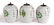 3 Chinese Porcelain Ginger Jars w/Peonies - 3