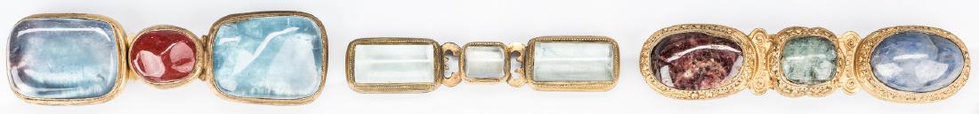 3 Chinese Crystal, Stone & Bronze Belt Buckles (1 of 12)