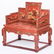 Chinese Red Lacquer Throne Chair