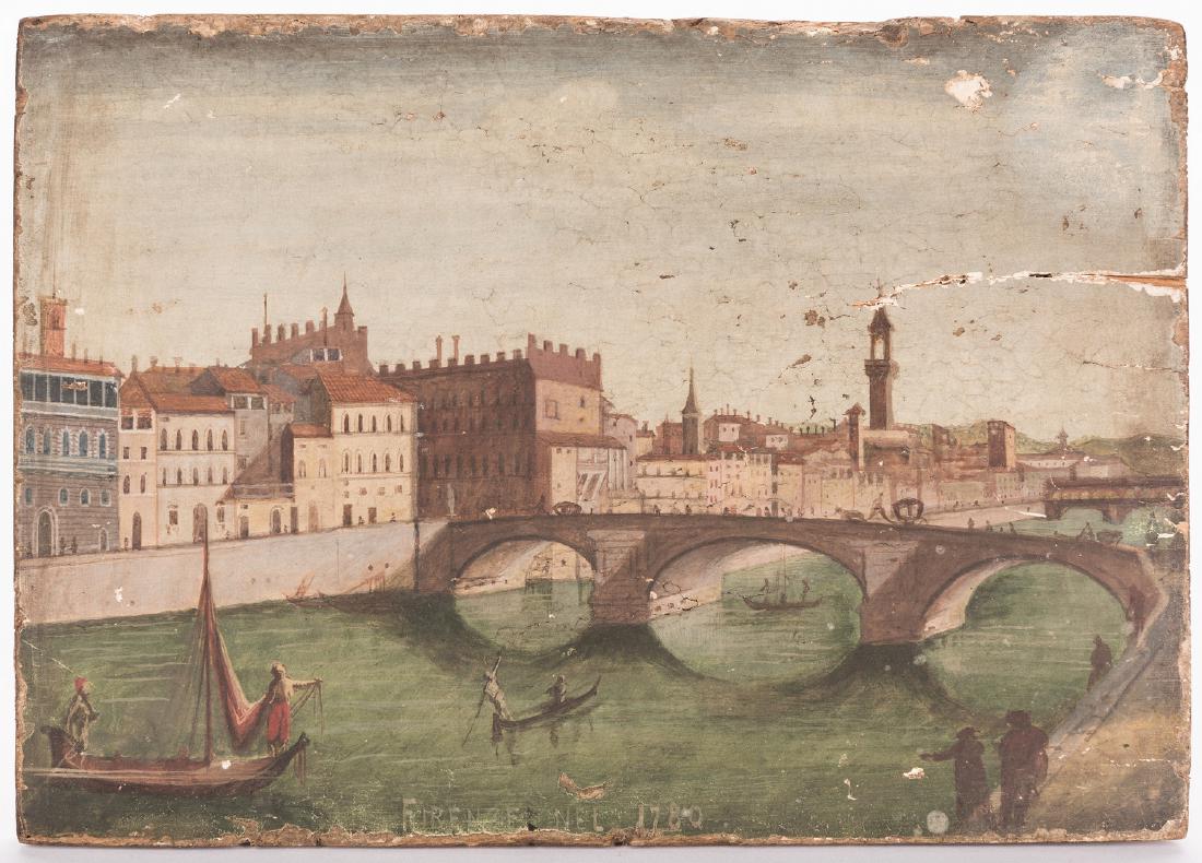 Oil on Panel view of Florence dated 1780 (1 of 10)