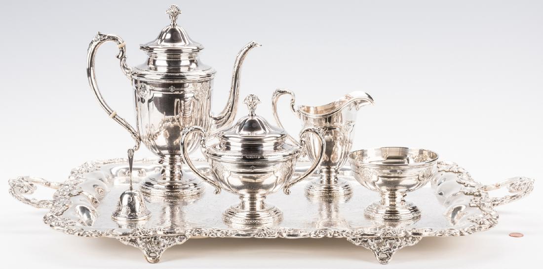 Towle sterling tea set, Royal Windsor, with bell and (1 of 20)