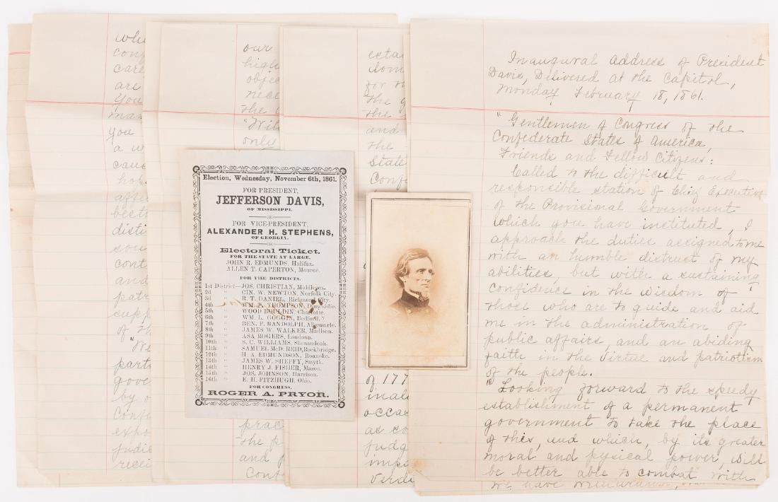 3 Jefferson Davis Items, inc. Electoral Ticket (1 of 11)
