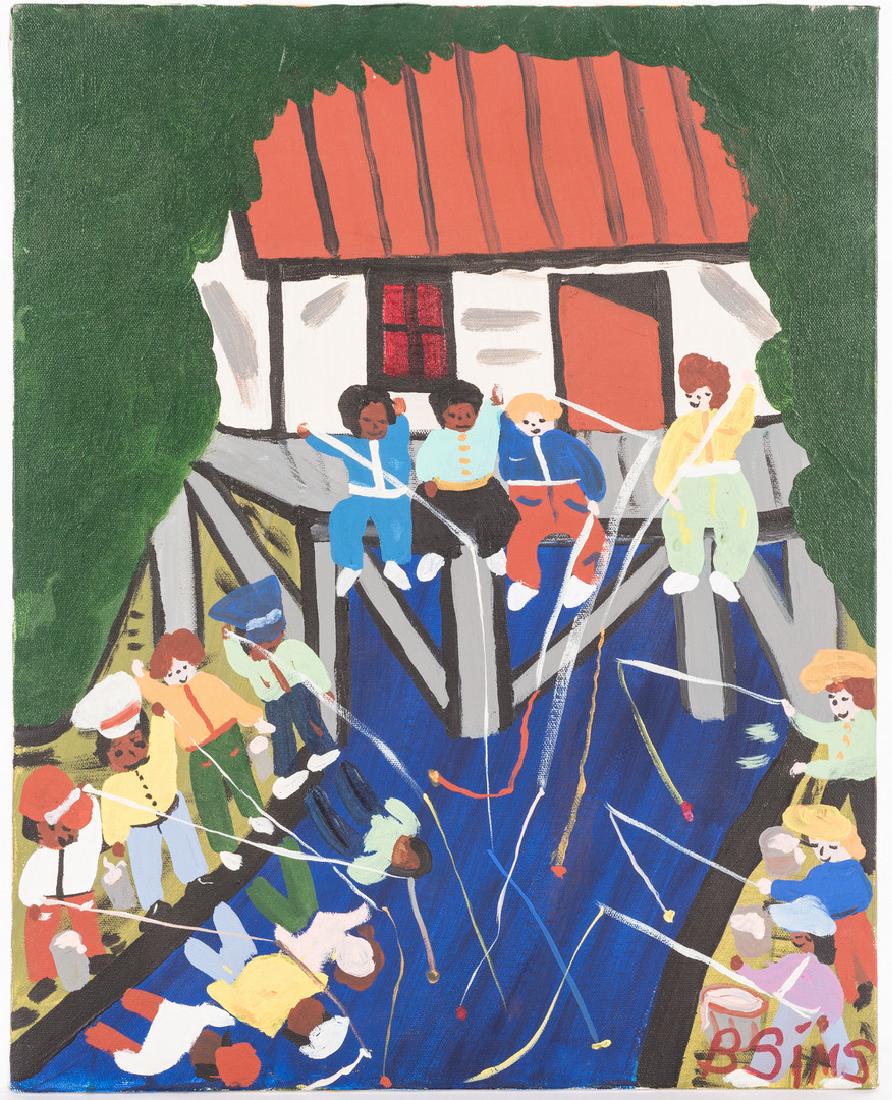 Bernice Sims Outsider Art Painting, Fishing Hole (1 of 8)