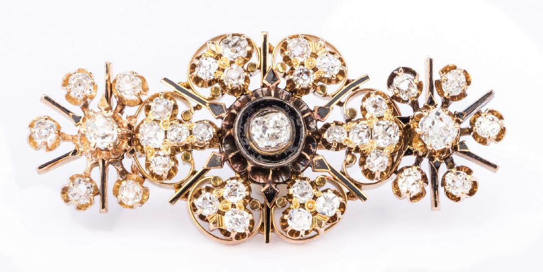 Victorian Gold Diamond Snowflake Pin (1 of 7)
