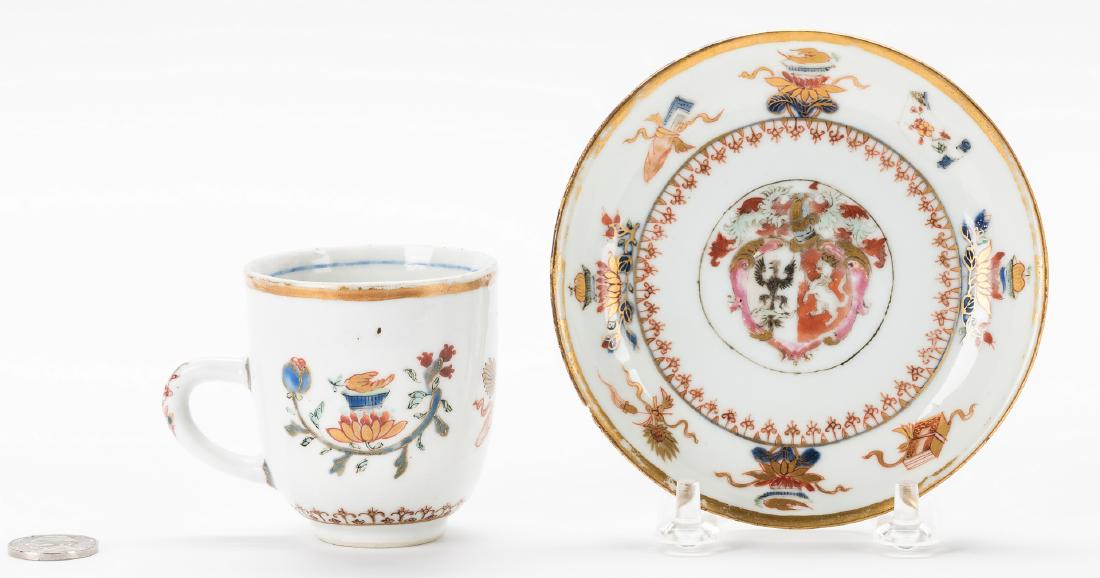 Chinese Export Armorial Cup & Saucer (1 of 20)