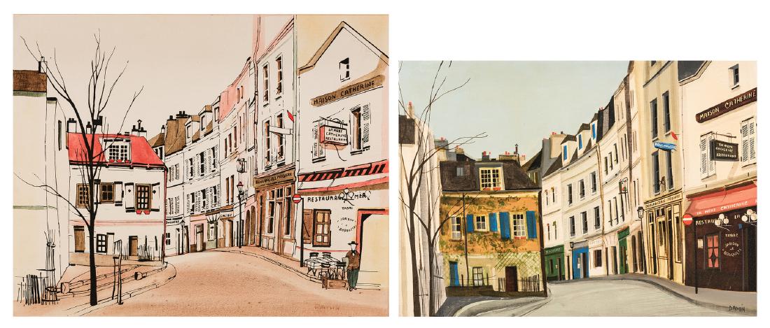 2 Georges Damin French Street Scene Paintings (1 of 18)