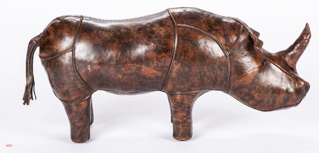 Abercrombie & Fitch Leather Rhino Footstool (1 of 7)