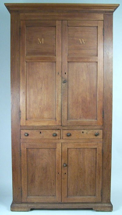 Early Southern inlaid cupboard Overton County, TN