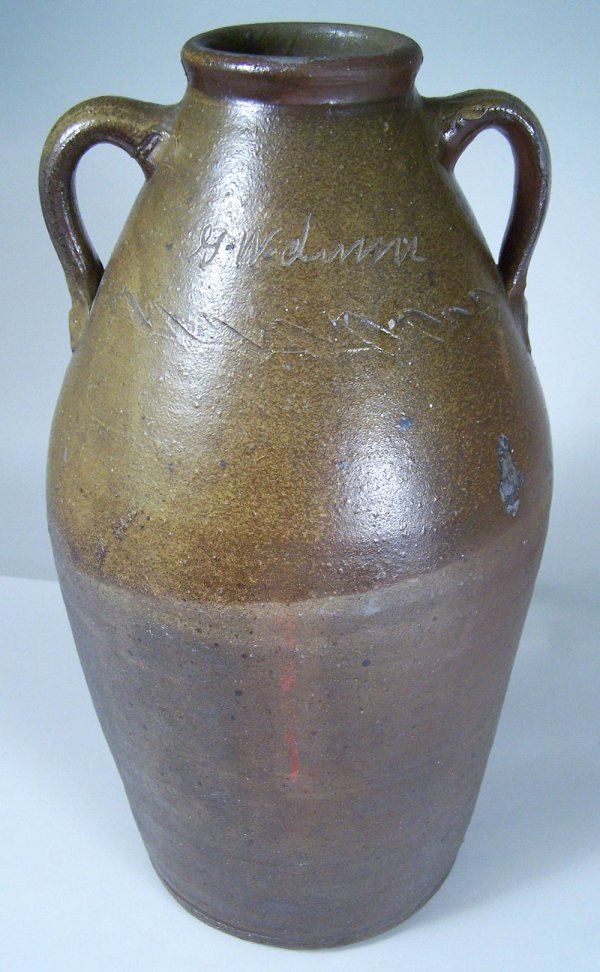 Middle Tennessee stoneware jar, signed G W Dunn