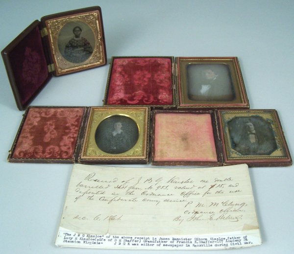 Civil War era grouping of items belonging to J.B.G.