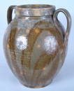 38: Rare Tennessee redware jar, stamped C A Haun