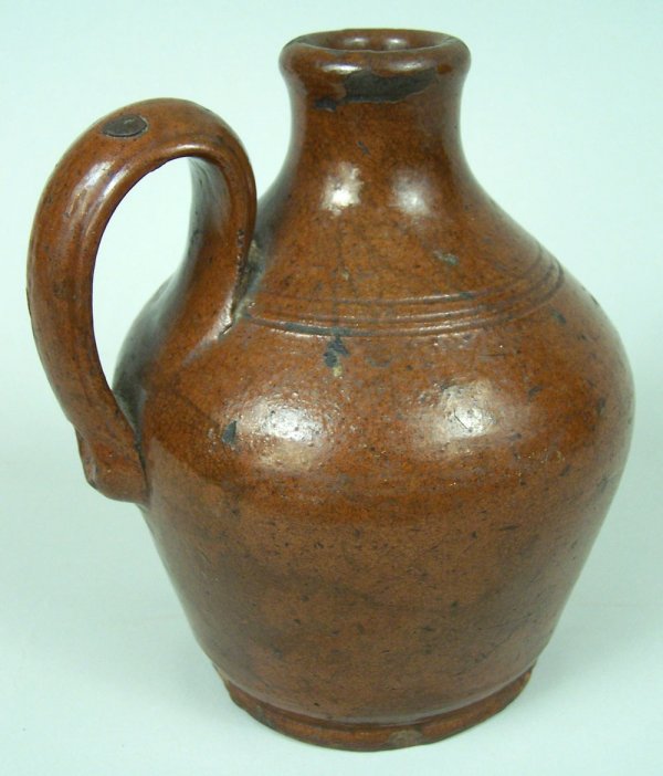 North Carolina Moravian redware jug