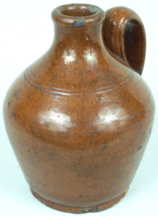 North Carolina Moravian redware jug - 3