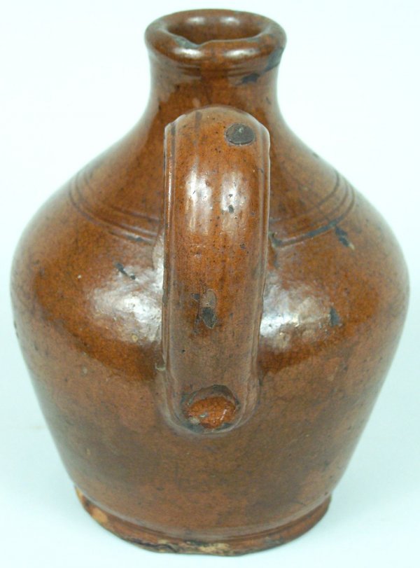 North Carolina Moravian redware jug - 4