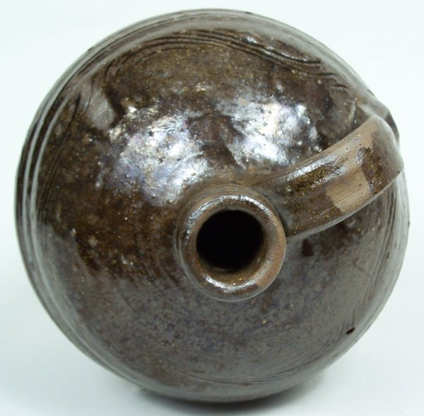 Early North Carolina alkaline glazed pottery jug - 3