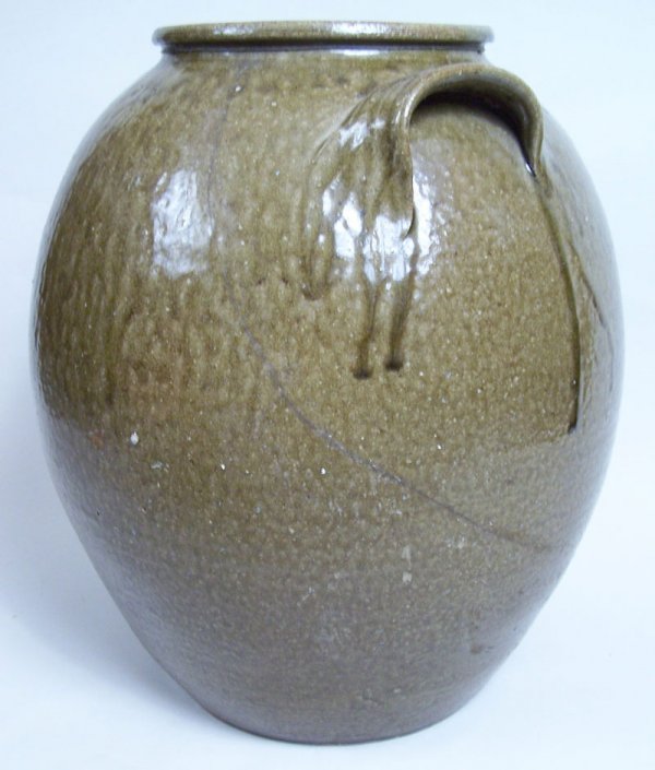 North Carolina pottery stoneware jar, stamped JFS - 3