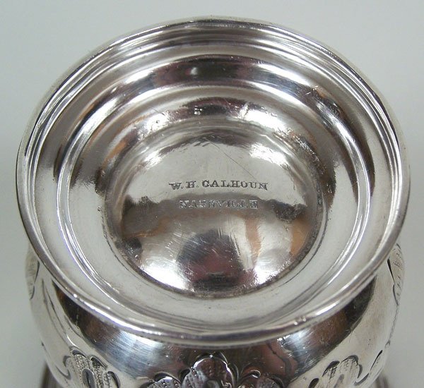 Early Tennessee coin silver cup, William Calhoun - 4