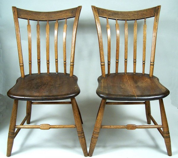 Pair of early Tennessee windsor chairs
