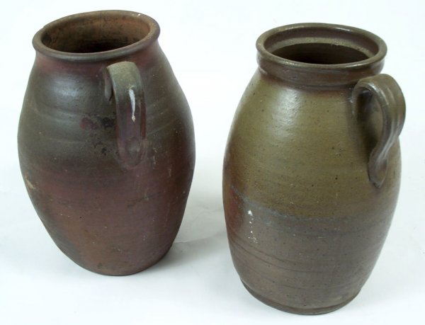 Pair of Middle Tennessee stoneware jars with strap