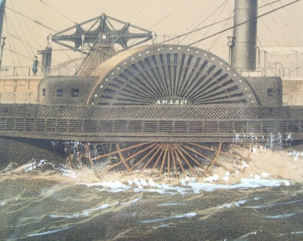 Ship print of the "Ocean Queen", framed - 2